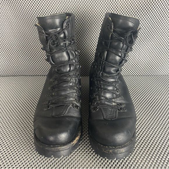 Vintage 1997 Herman Survivors Logger Boots Mens 9 M Black Leather Made In USA main image 5